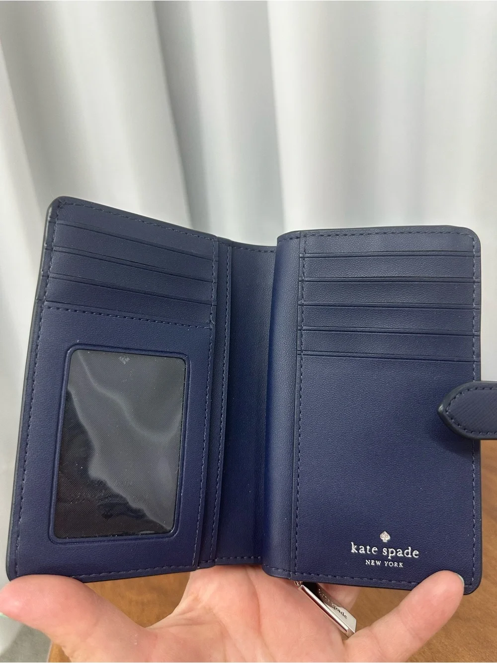 kate spade Madison bifold navy compact wallet
